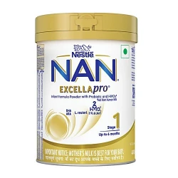 Nestlé NAN EXCELLAPRO Infant Formula with Probiotic & HMOs Stage-1, 400 g (Upto 6 Months)